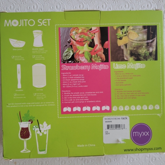 Mojito Kit Cocktail Making Set Juicer Jigger Muddler Ice Moulder - Picture 2 of 3